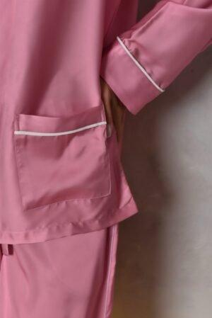 LaModeMonaco - Flamingo Pink - Satin Silk Set - Women - Loungewear