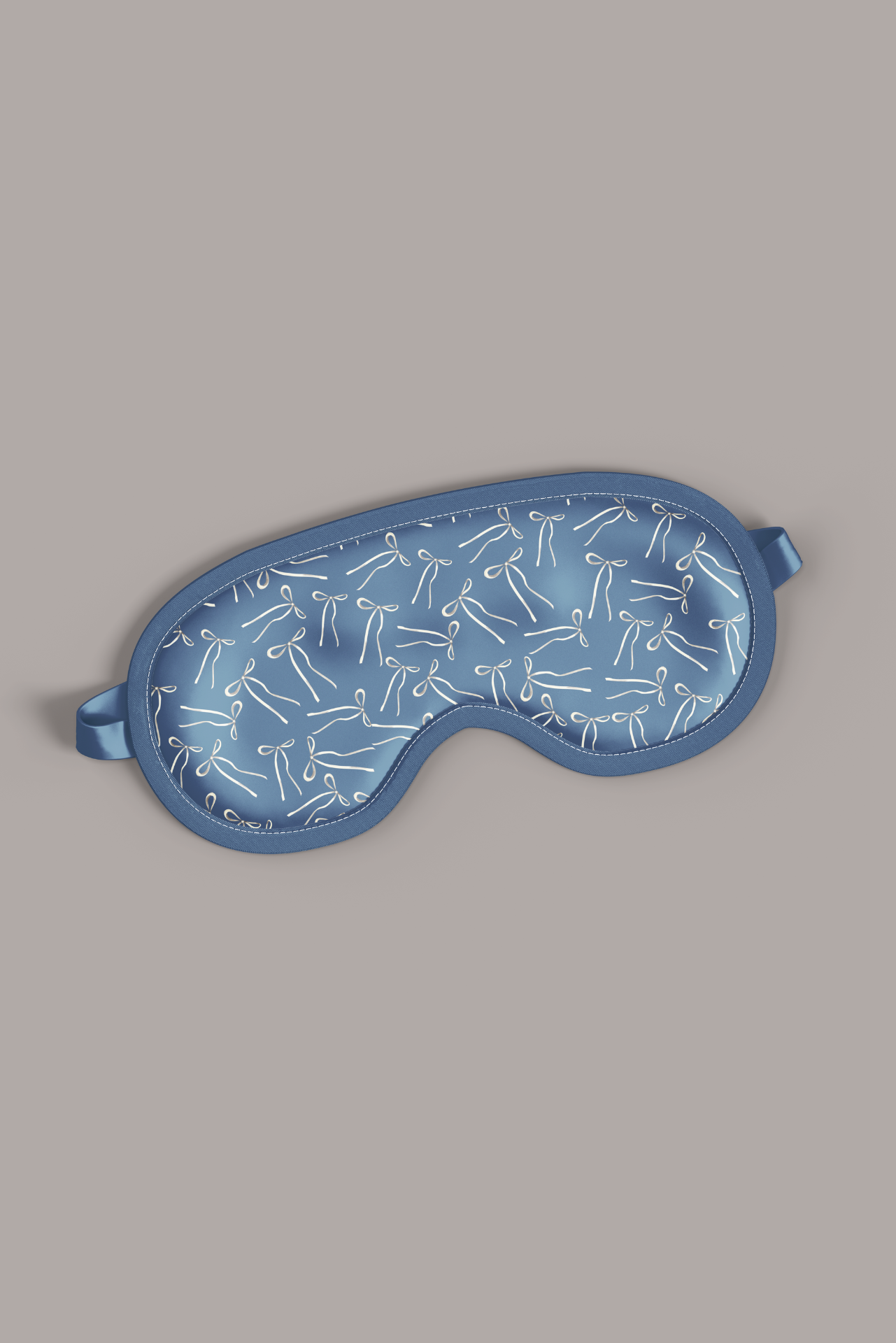 LaModeMonaco - Aegean Blue & White Ribbons - Silk Sleeping Eye Mask